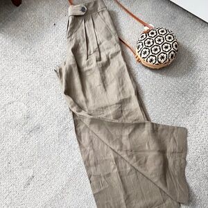 New Massino DUTTI wide leg linen trousers